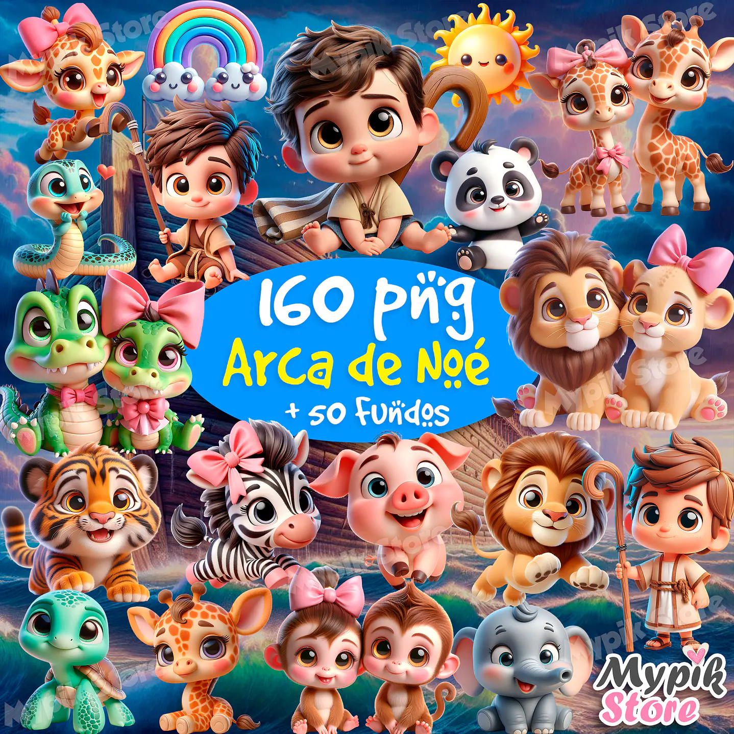 Kit Digital Arca de Noé Cute Baby 1