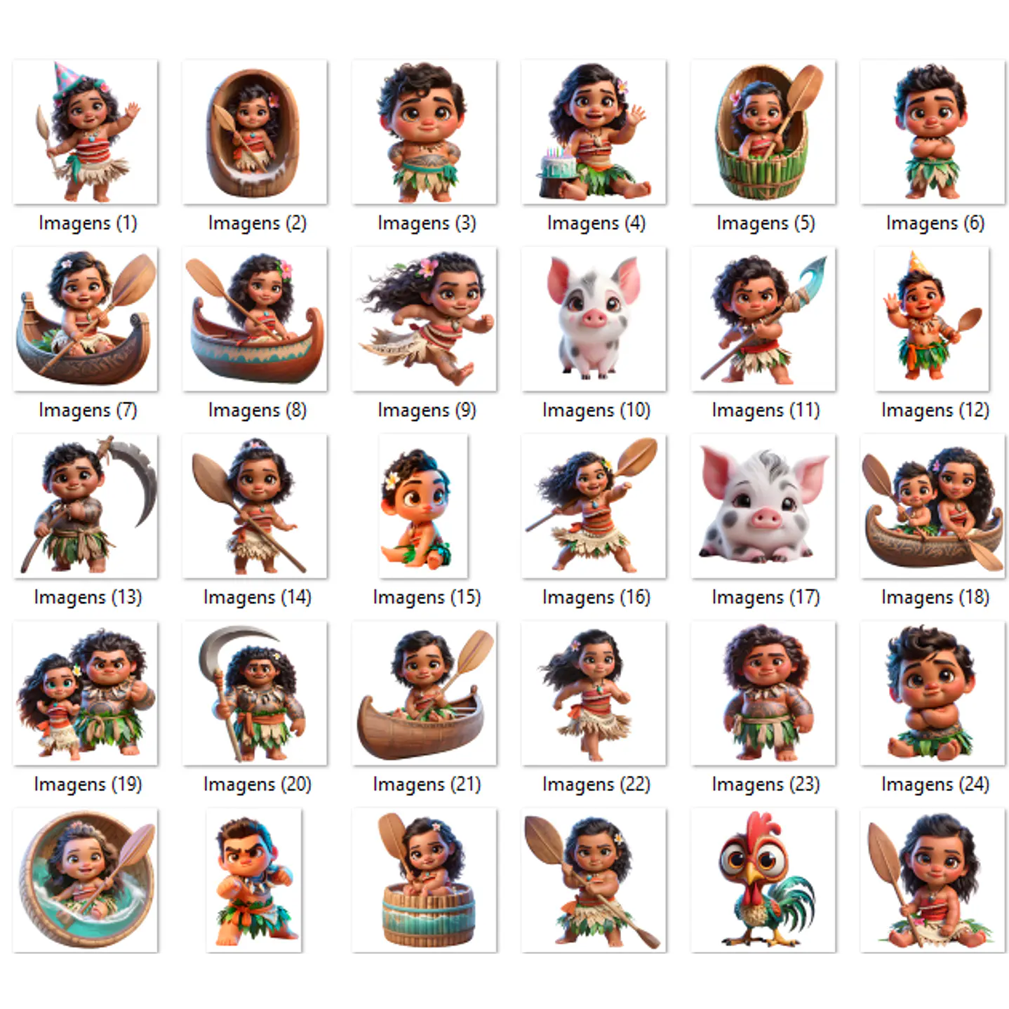 Kit Digital Moana Baby Imagens PNG e Fundos 2