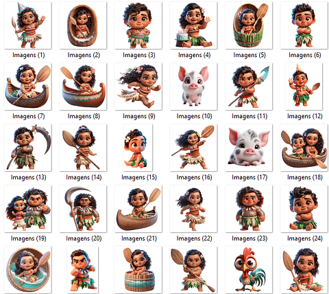 Kit Digital Moana Baby Imagens PNG e Fundos