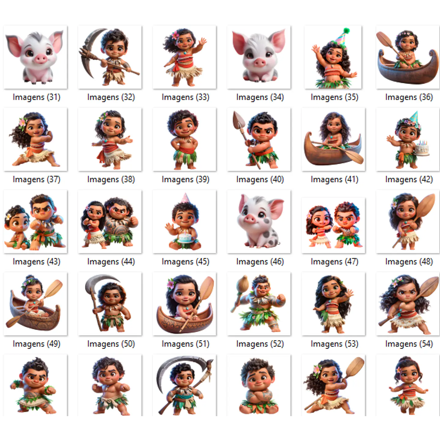 Kit Digital Moana Baby Imagens PNG e Fundos 3