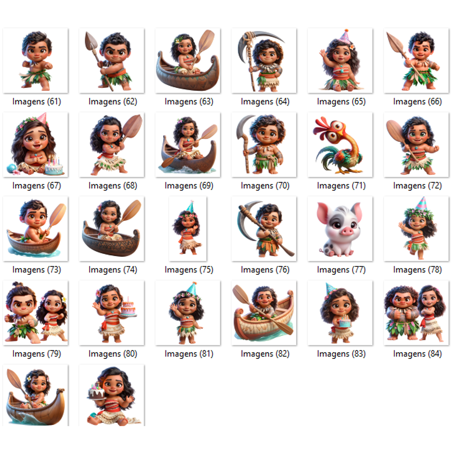 Kit Digital Moana Baby Imagens PNG e Fundos 4