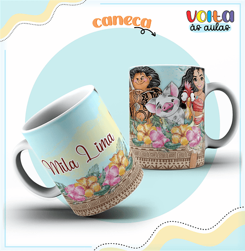 Kit Digital Encadernação Moana Volta ás Aulas 