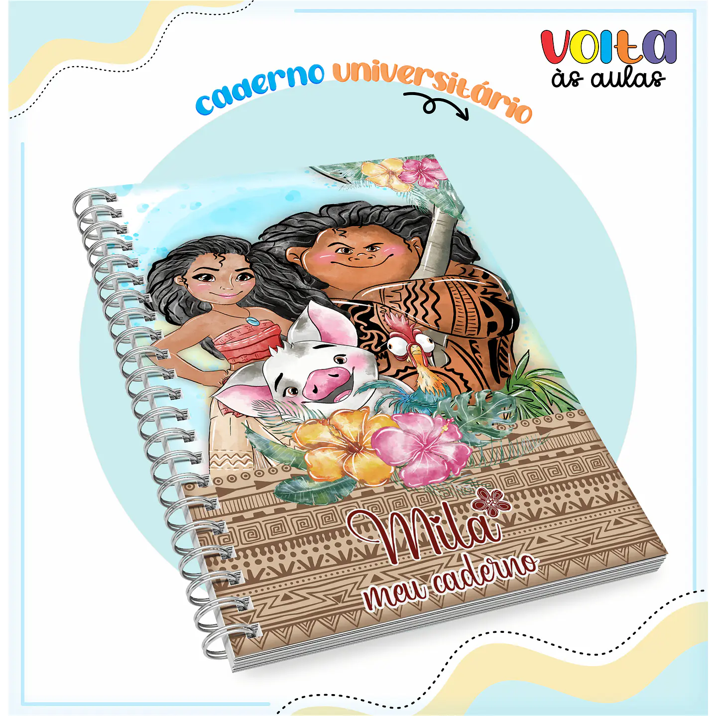Kit Digital Encadernação Moana Volta ás Aulas  5