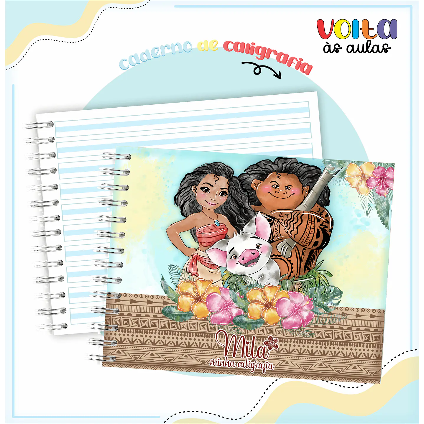 Kit Digital Encadernação Moana Volta ás Aulas  7