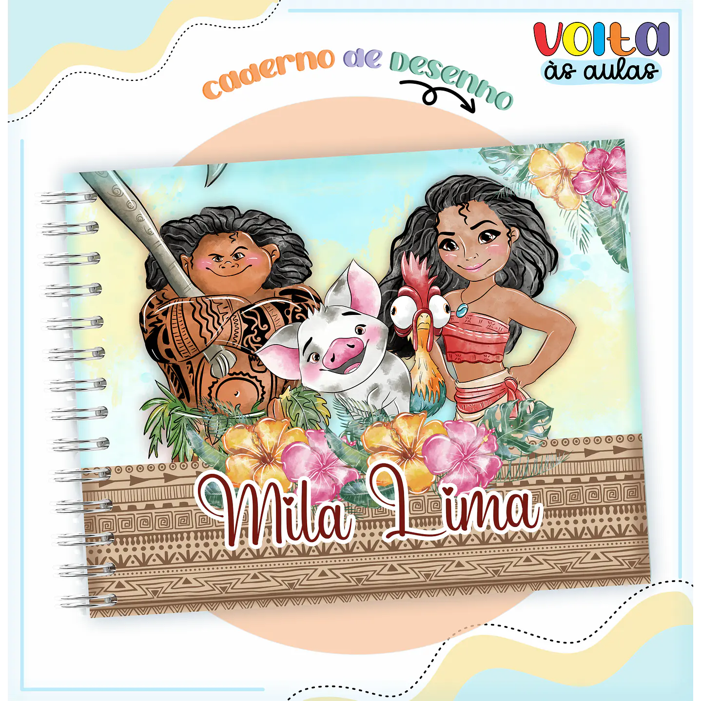 Kit Digital Encadernação Moana Volta ás Aulas  8