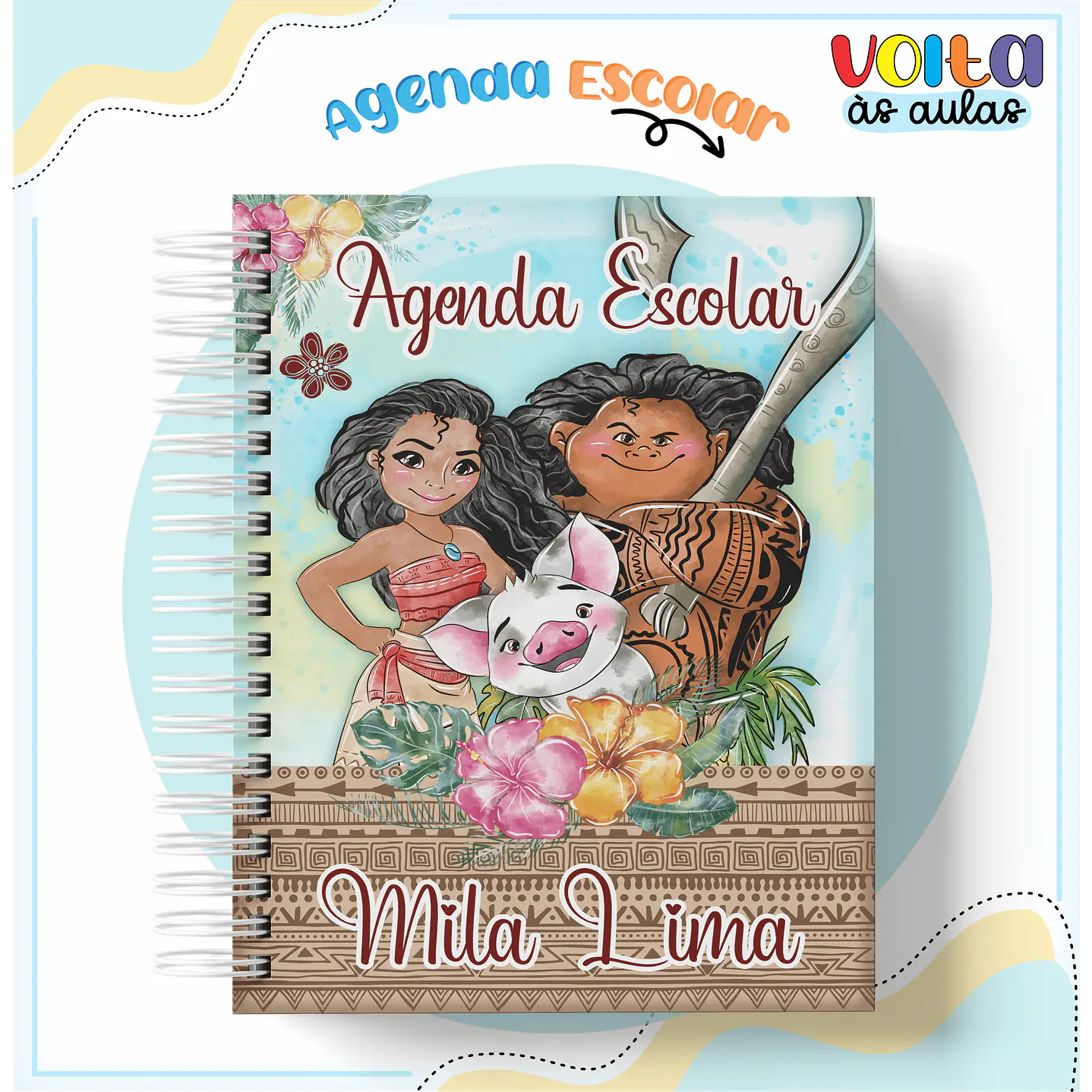 Kit Digital Encadernação Moana Volta ás Aulas  11