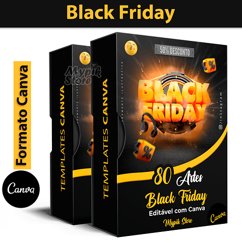80 Artes Black Friday Editáveis com Canva