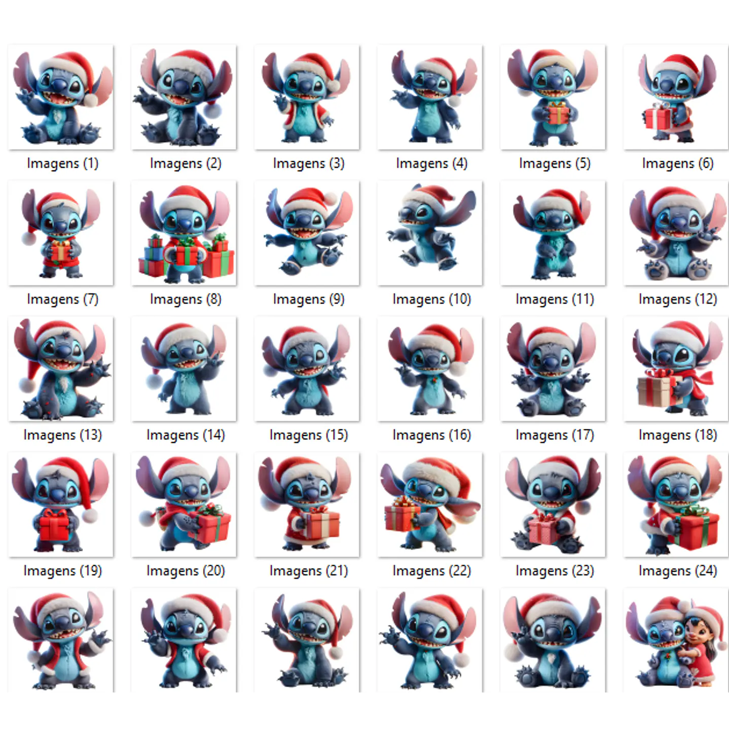 Kit Digital Lilo e Stitch Natal 3D Imagens PNG e Fundos 2