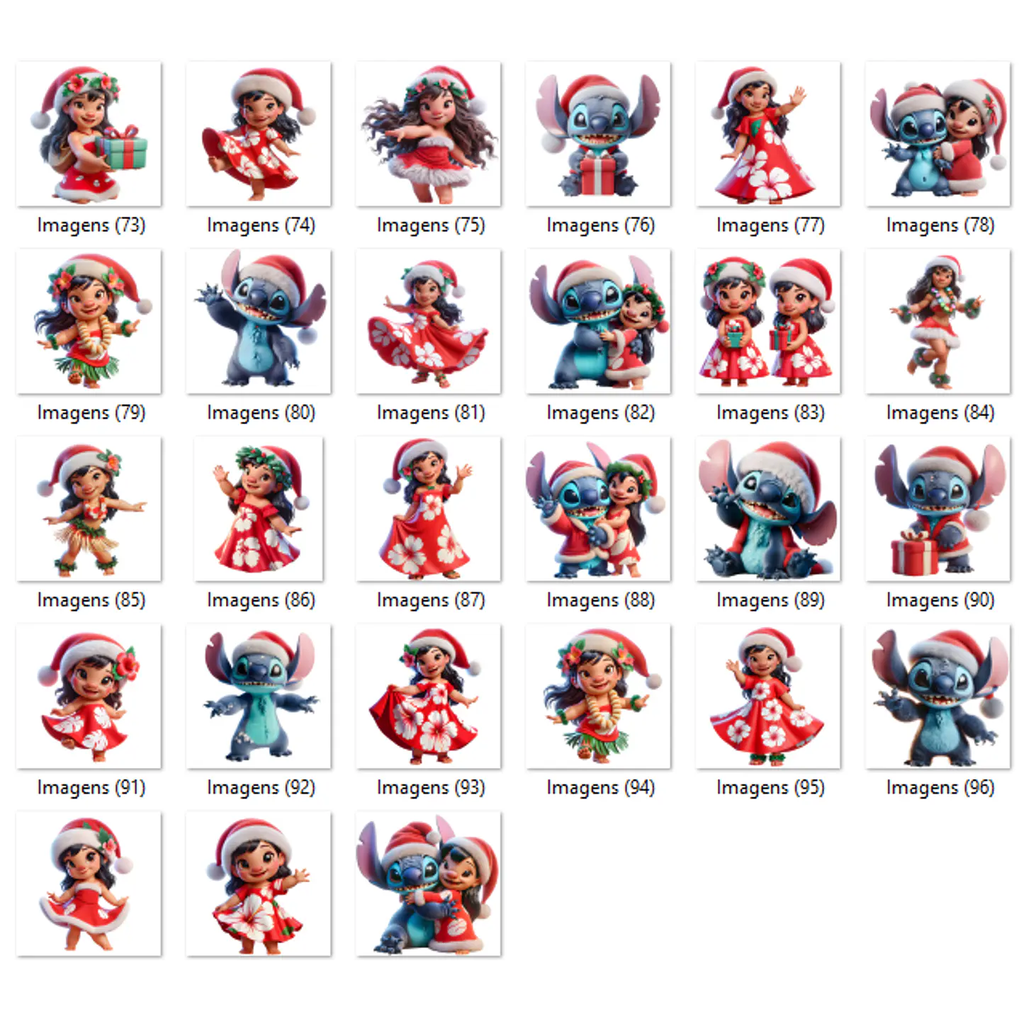 Kit Digital Lilo e Stitch Natal 3D Imagens PNG e Fundos 5