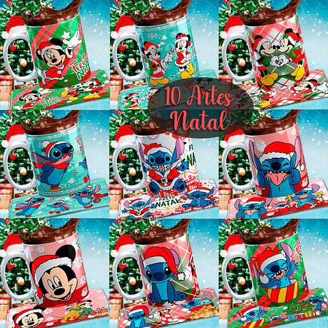 Kit Digital 10 Artes Canecas Stitch & Mickey