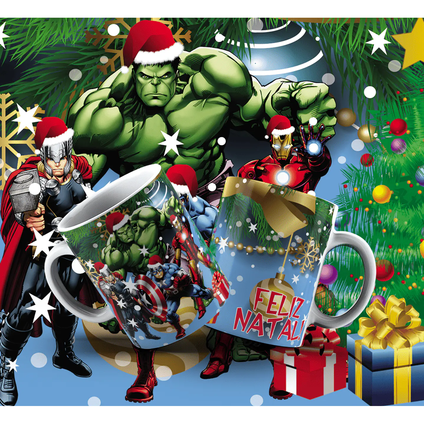 Kit Digital Artes Canecas Natal Personagens  3