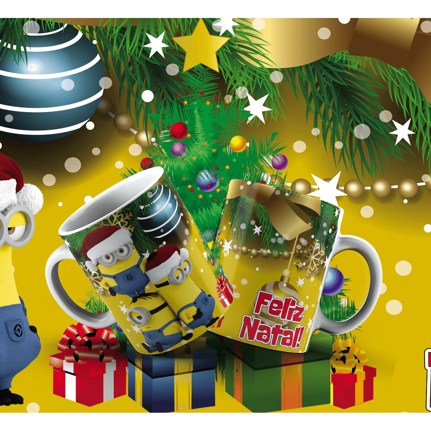 Kit Digital Artes Canecas Natal Personagens  4