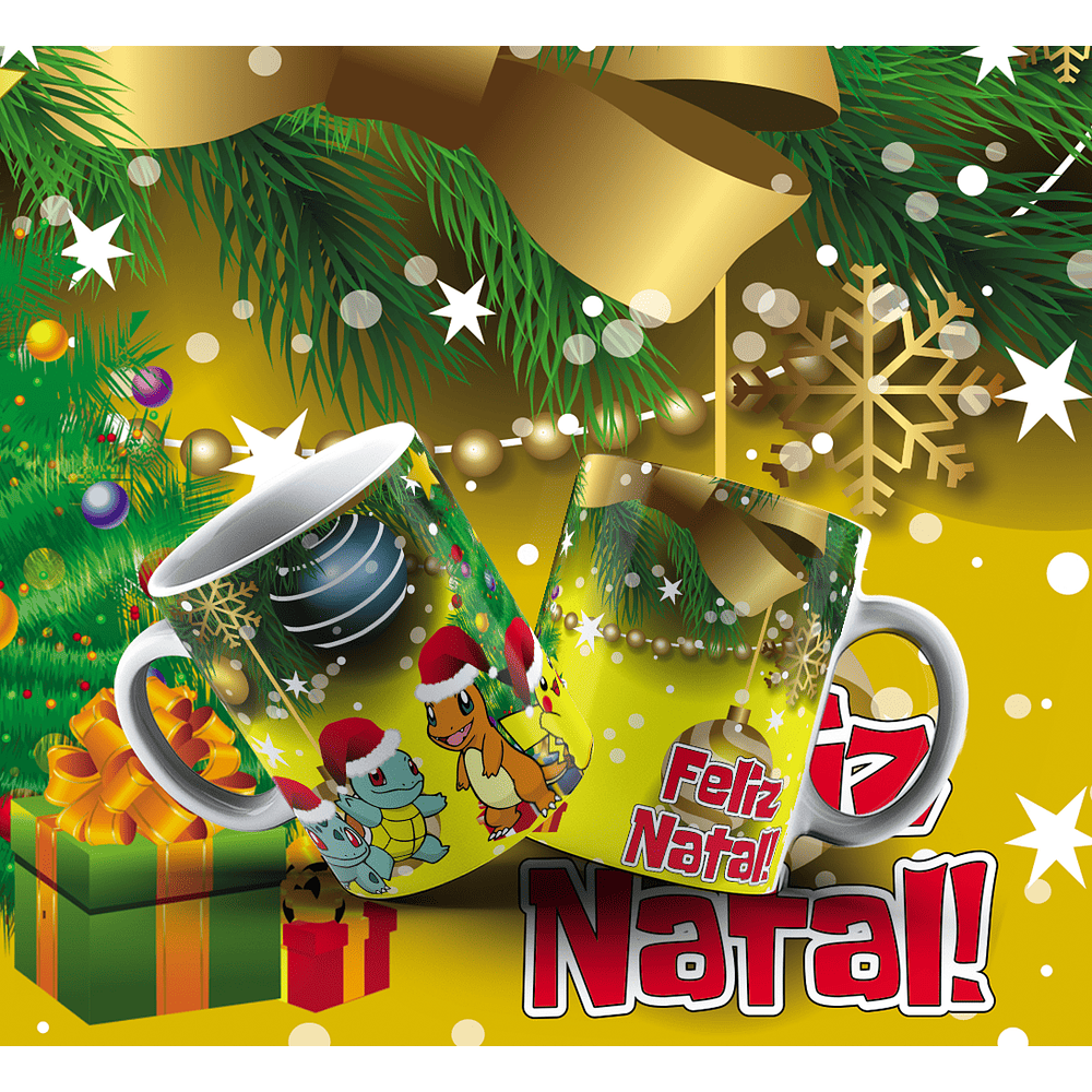 Kit Digital Artes Canecas Natal Personagens 