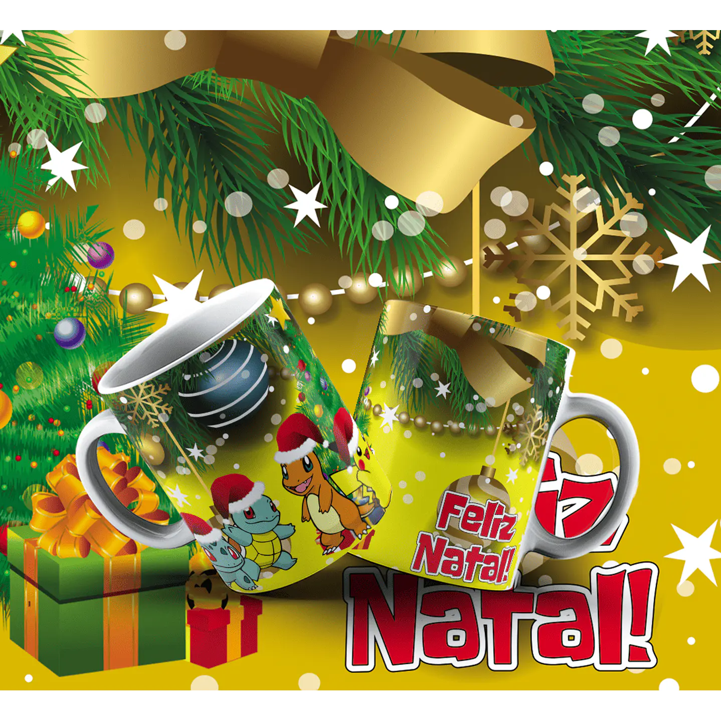 Kit Digital Artes Canecas Natal Personagens  5