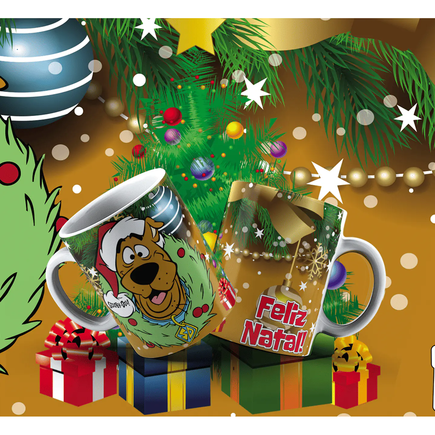 Kit Digital Artes Canecas Natal Personagens  6
