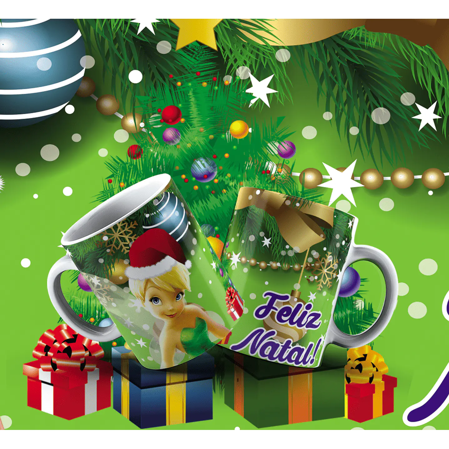 Kit Digital Artes Canecas Natal Personagens  7