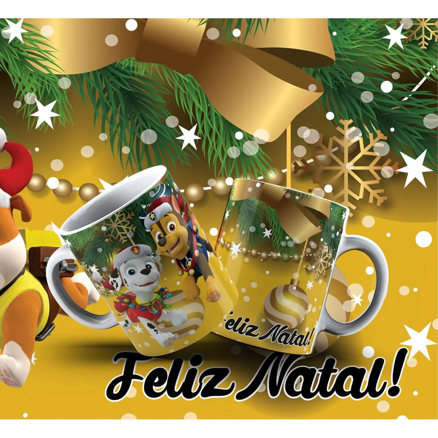 Kit Digital Artes Canecas Natal Personagens  10