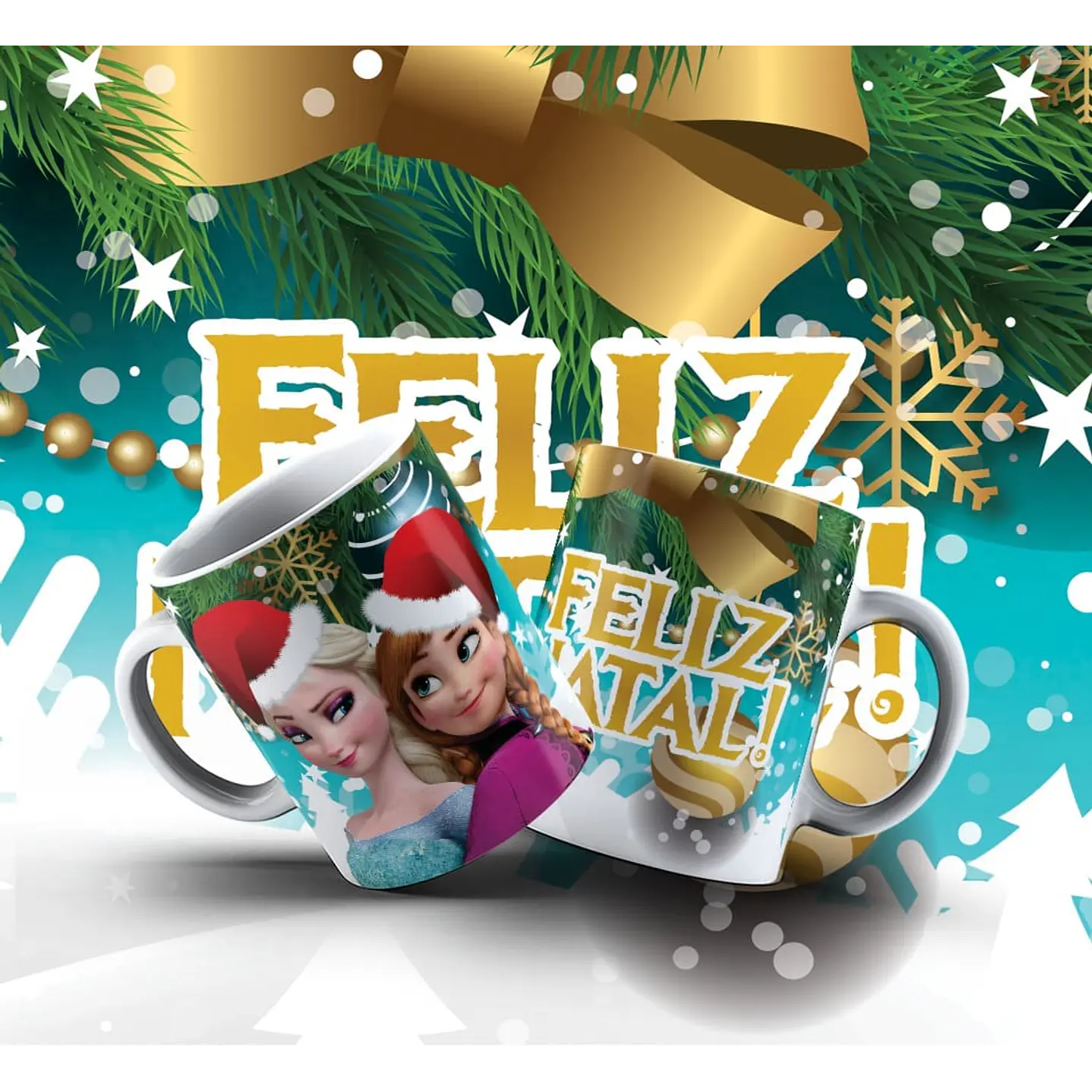 Kit Digital Artes Canecas Natal Personagens  11