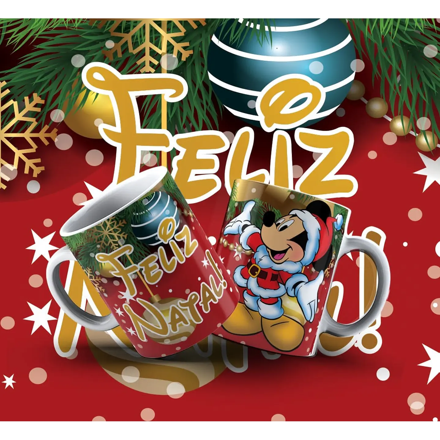 Kit Digital Artes Canecas Natal Personagens  12