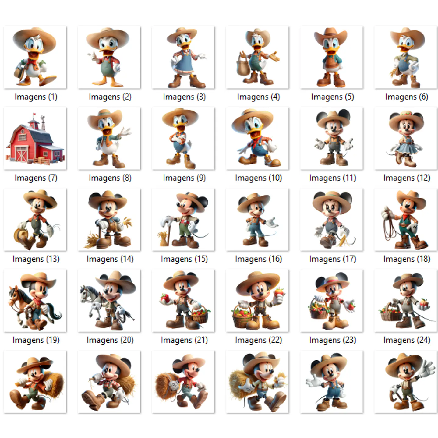 Kit Digital Turma do Mickey Fazendeiro PNG  2