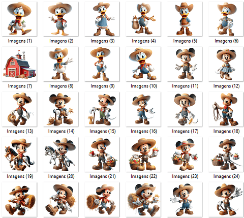 Kit Digital Turma do Mickey Fazendeiro PNG 