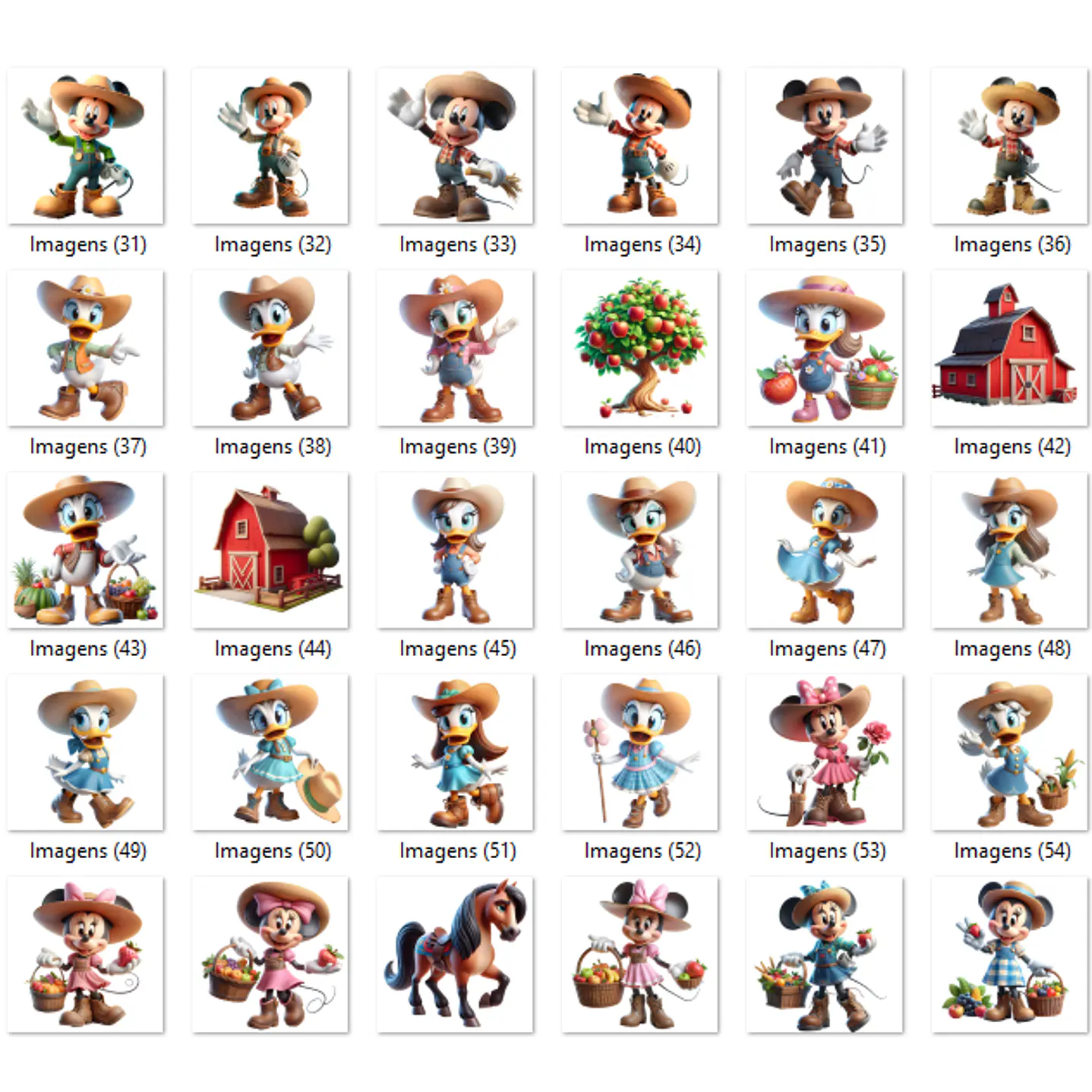 Kit Digital Turma do Mickey Fazendeiro PNG  3