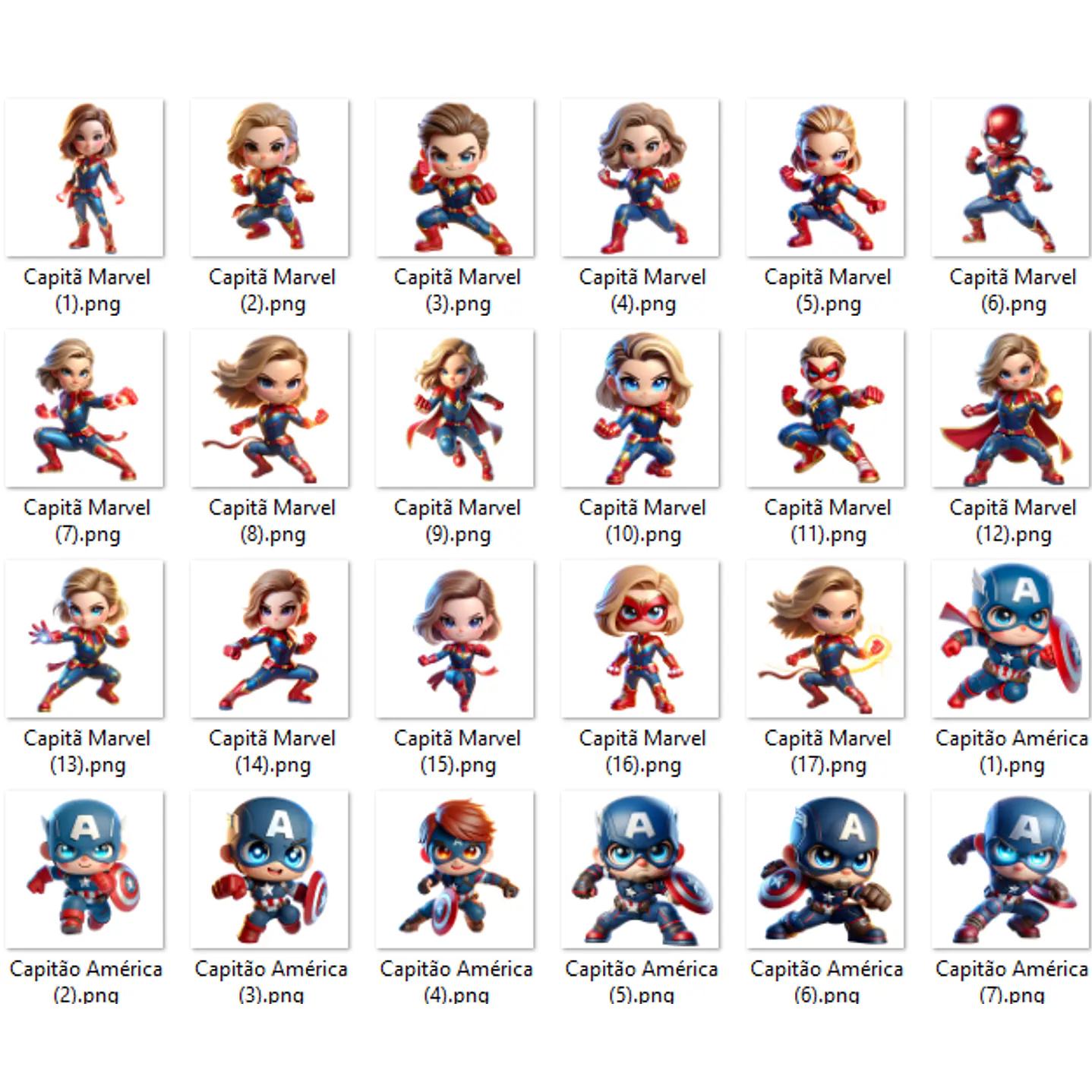 Kit Digital Vingadores Cute PNG e Fundos 3