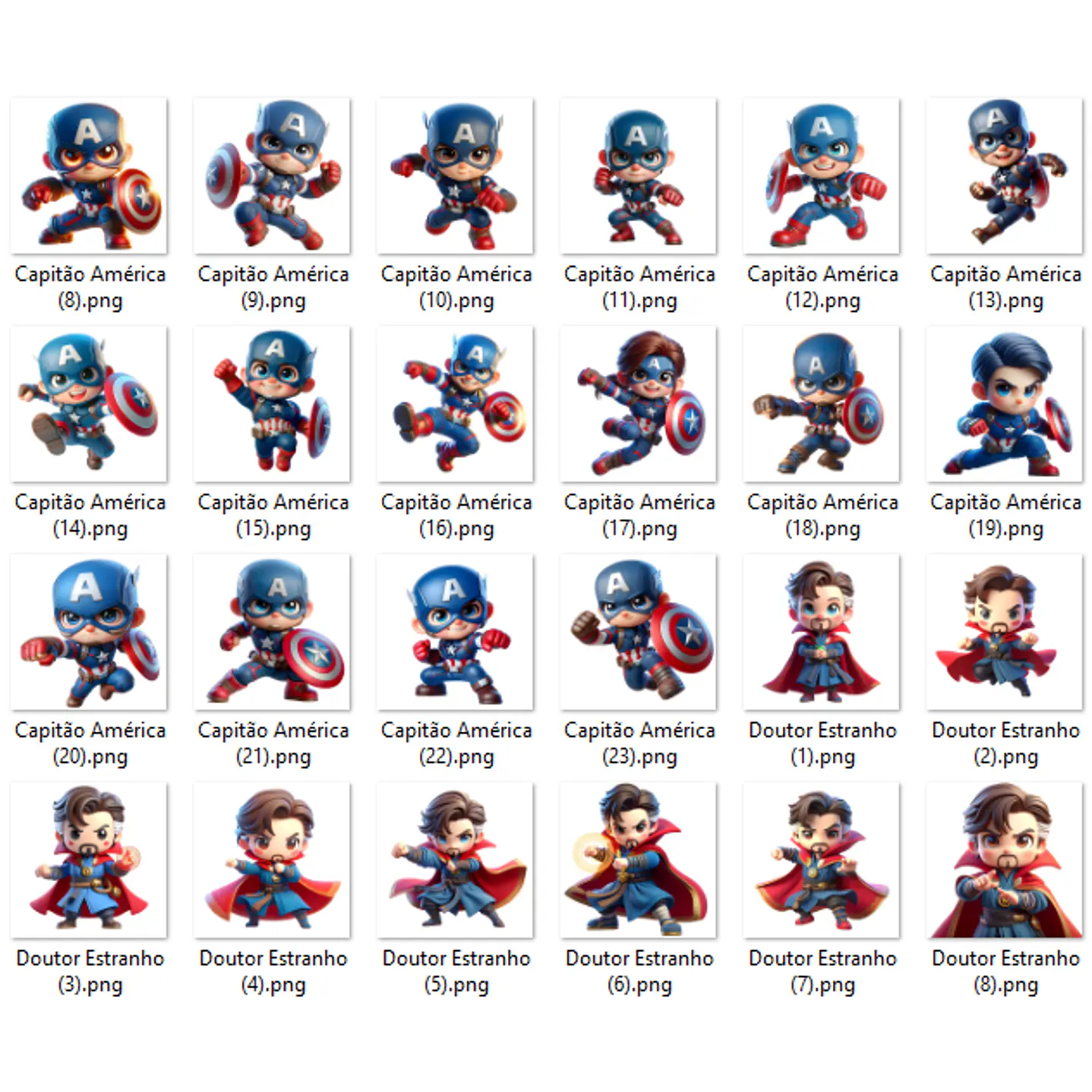 Kit Digital Vingadores Cute PNG e Fundos 4