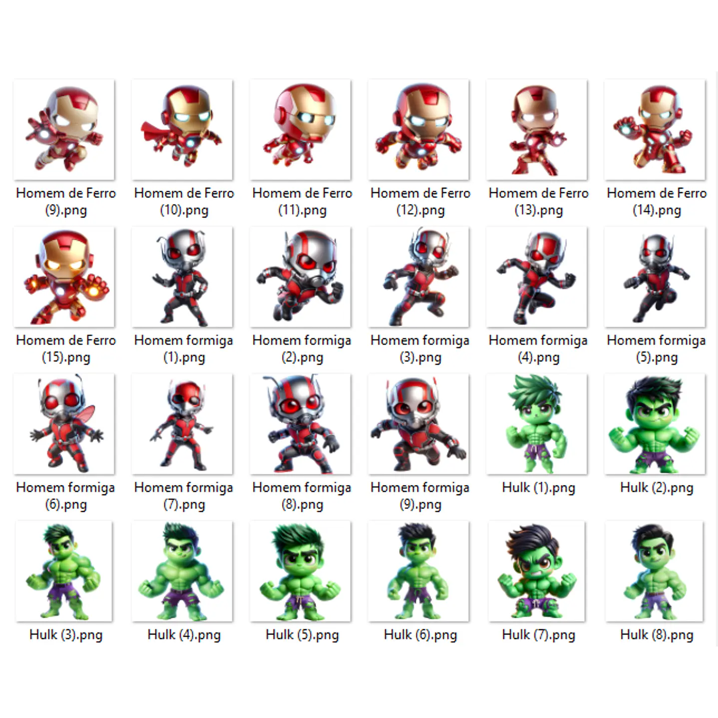 Kit Digital Vingadores Cute PNG e Fundos 7