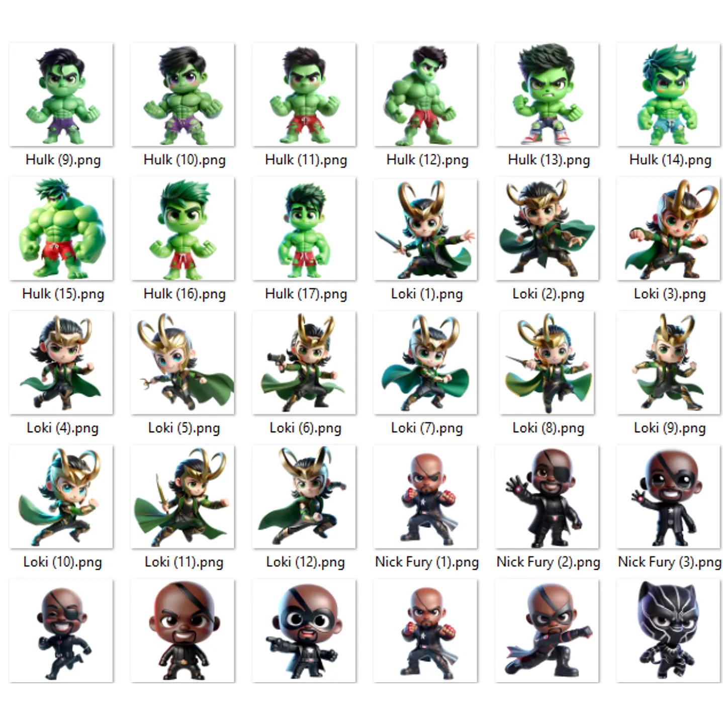 Kit Digital Vingadores Cute PNG e Fundos 8