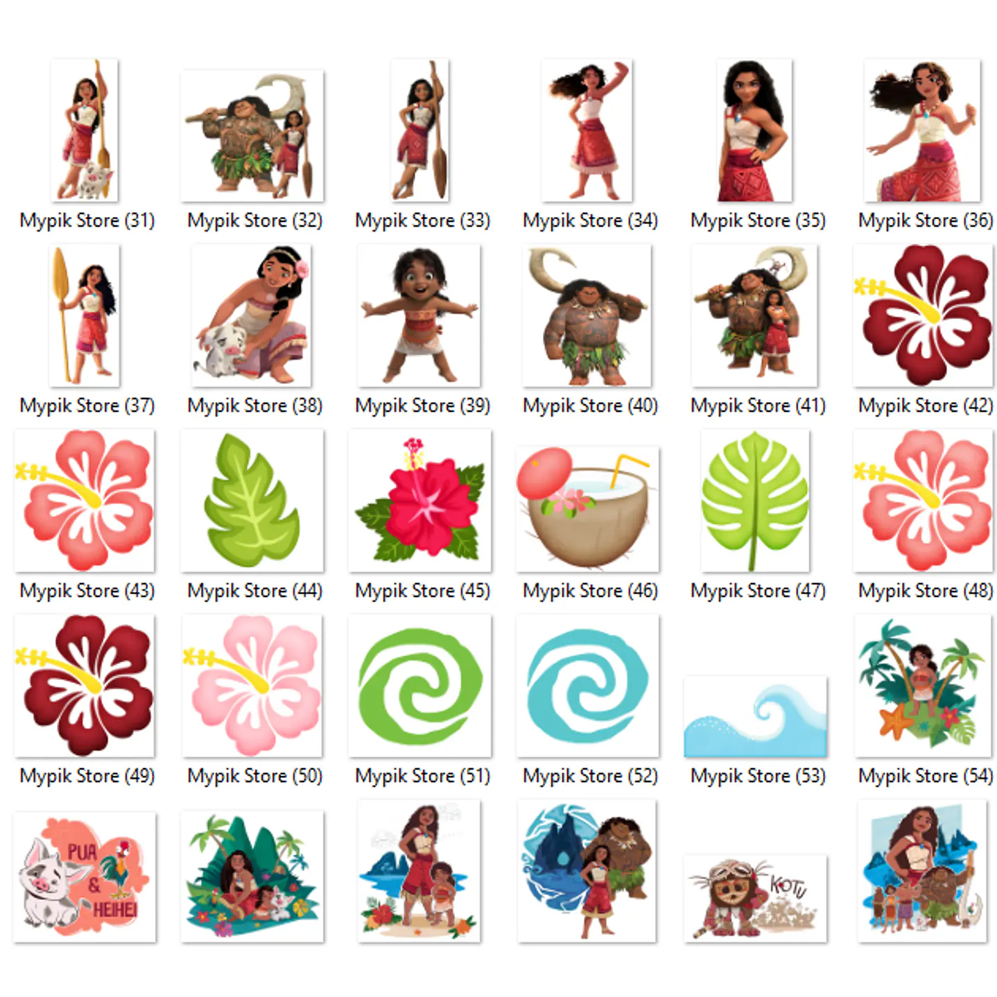 Kit Digital Moana 2 Imagens PNG 3