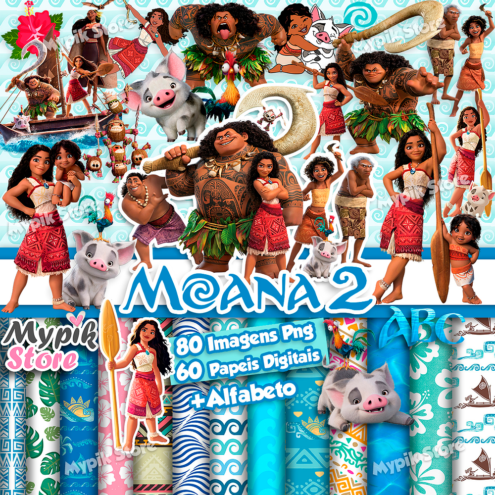 Kit Digital Moana 2 Imagens PNG