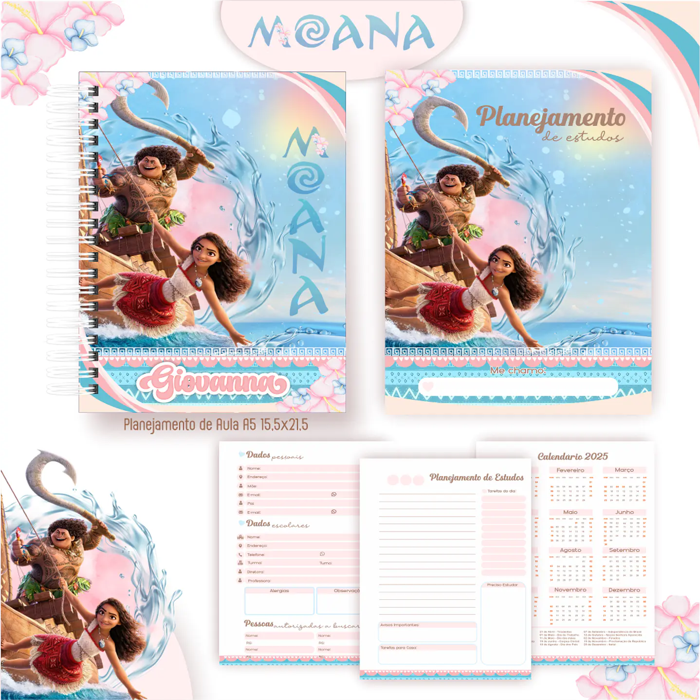 Kit Digital Encadernação Moana 2 - Completo 3