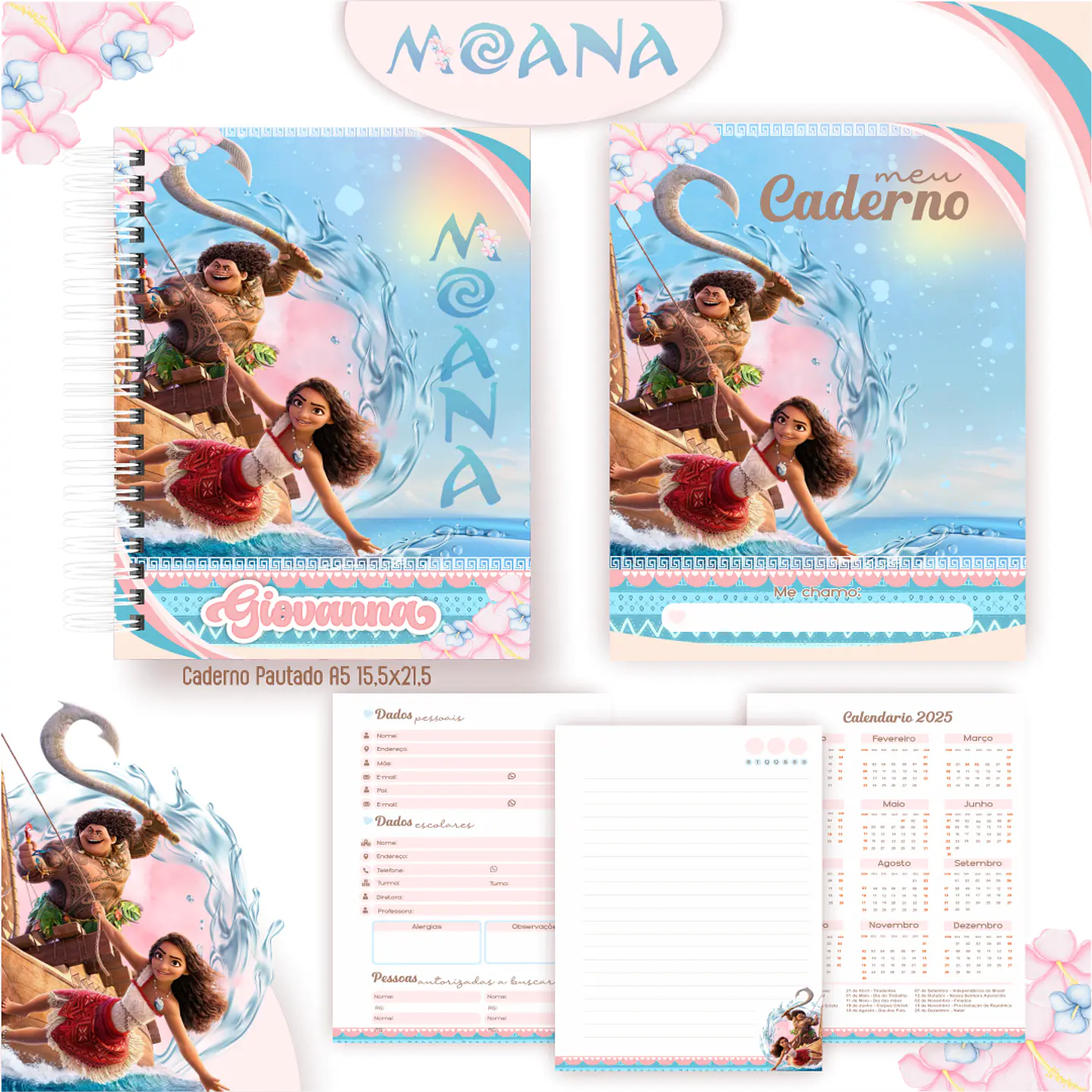 Kit Digital Encadernação Moana 2 - Completo 4