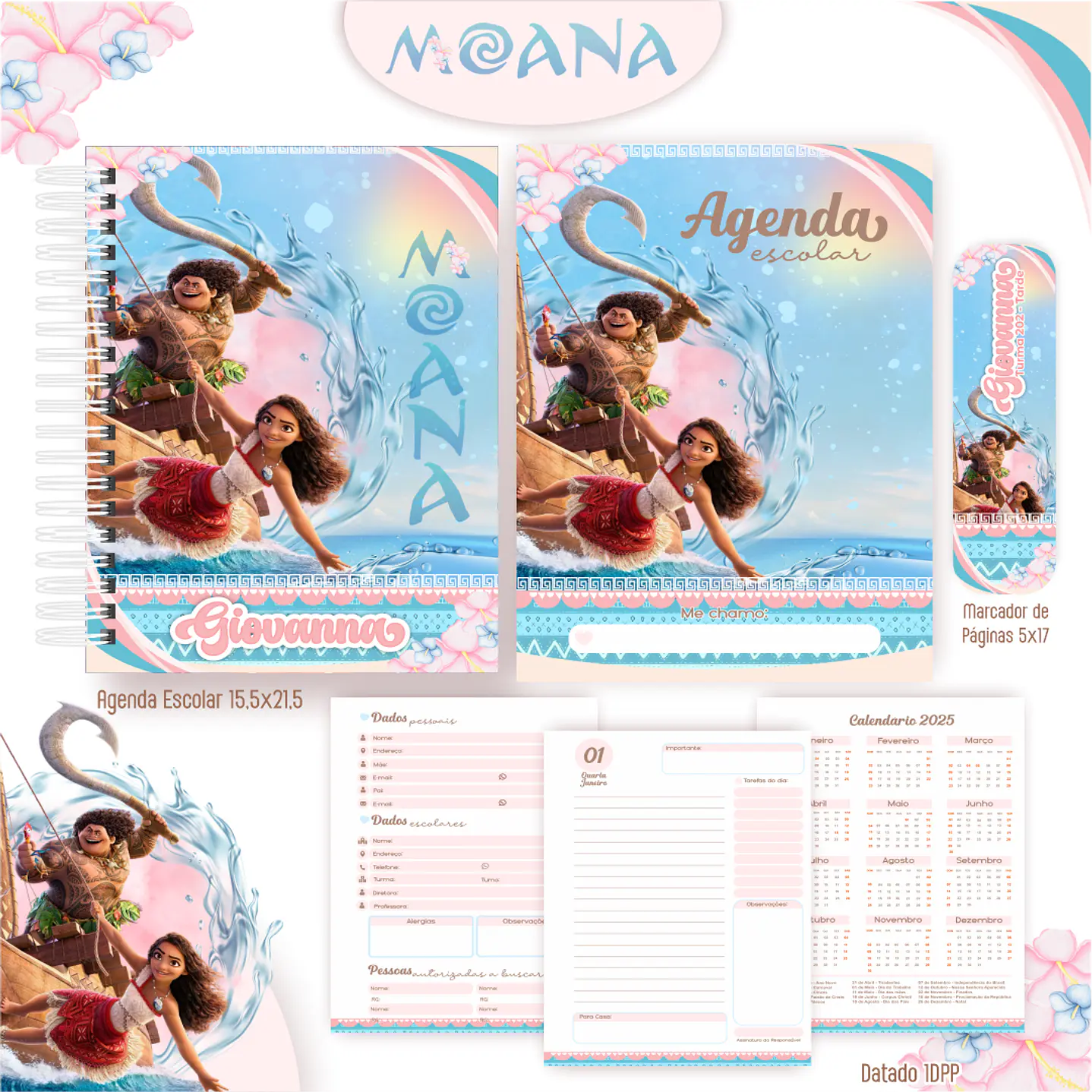 Kit Digital Encadernação Moana 2 - Completo 6