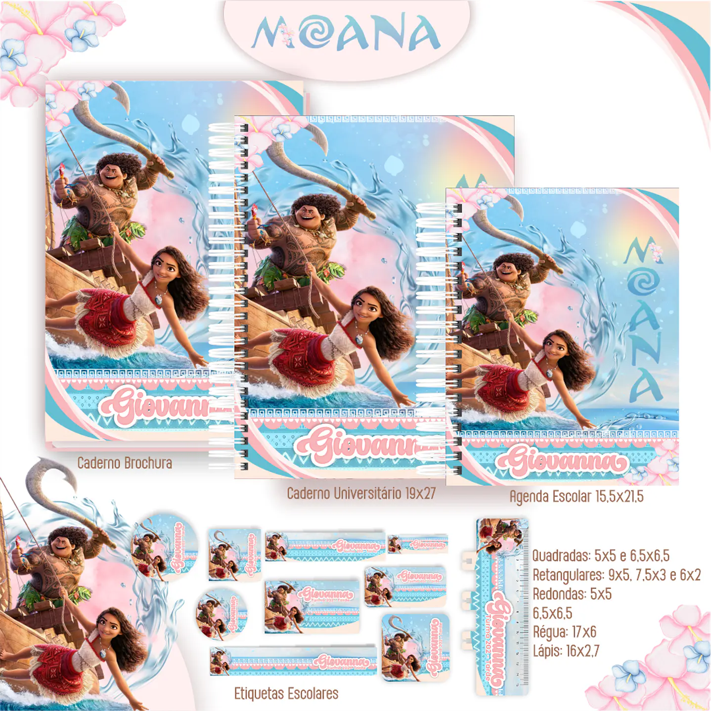 Kit Digital Encadernação Moana 2 - Completo 2