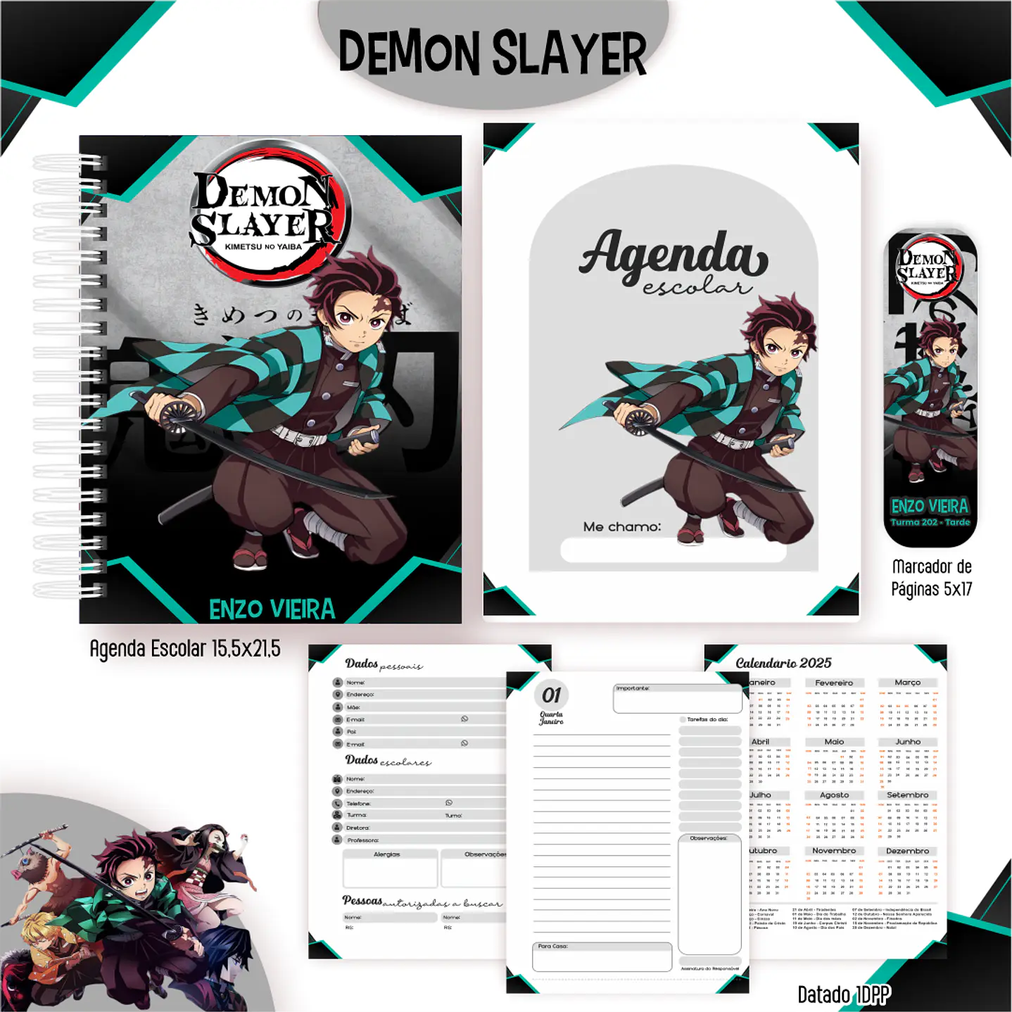 Kit Digital Encadernação Demon Slayer - Completo  1