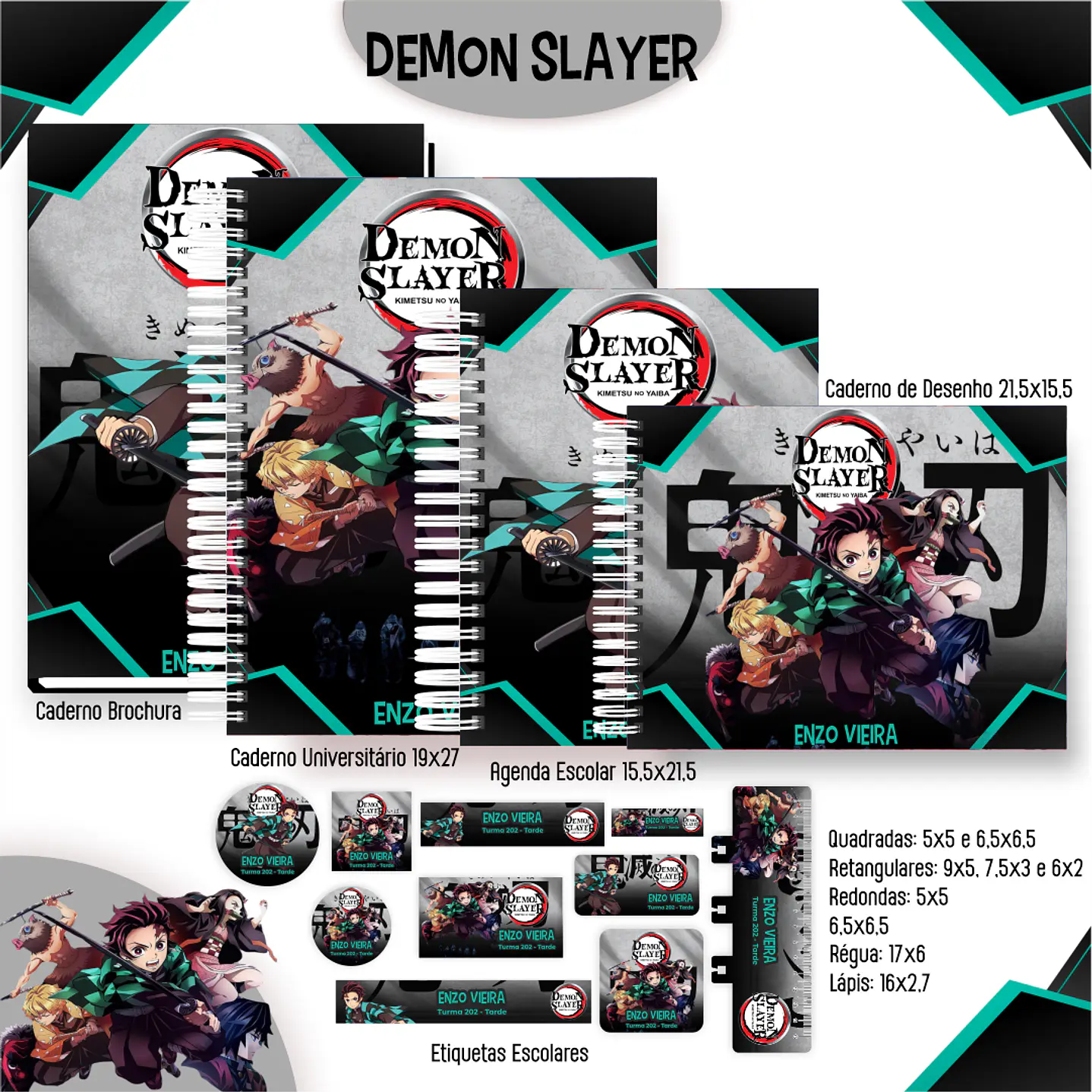 Kit Digital Encadernação Demon Slayer - Completo  2