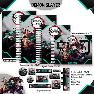 Kit Digital Encadernação Demon Slayer - Completo 