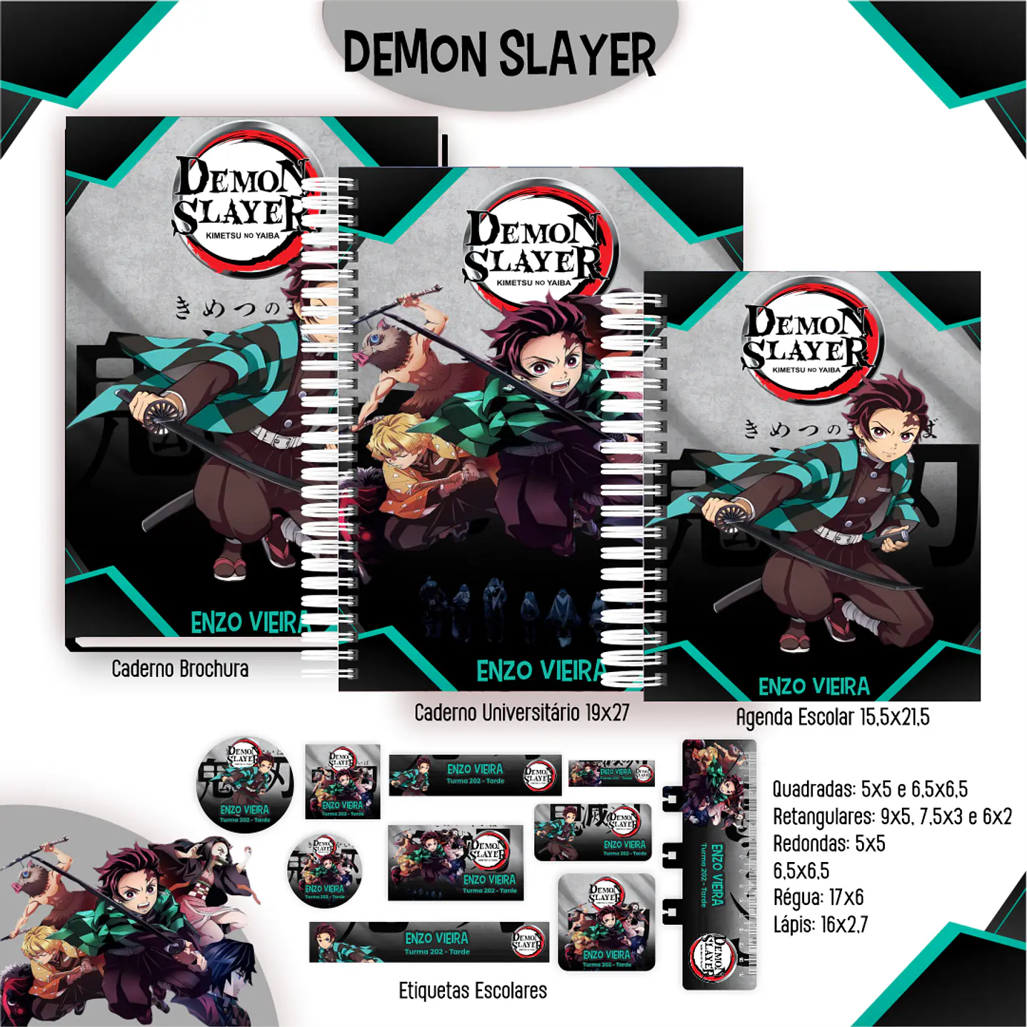 Kit Digital Encadernação Demon Slayer - Completo  3