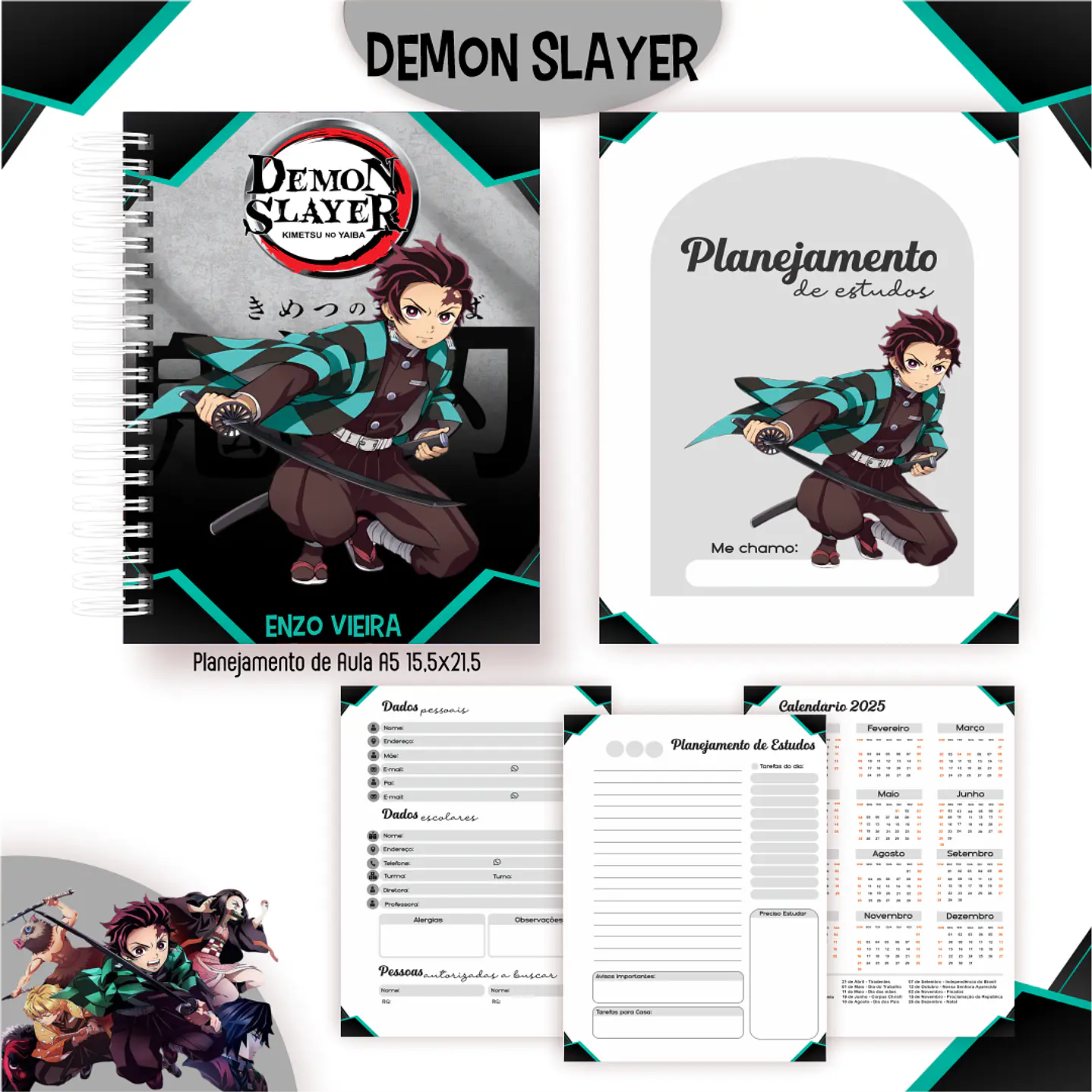 Kit Digital Encadernação Demon Slayer - Completo  4
