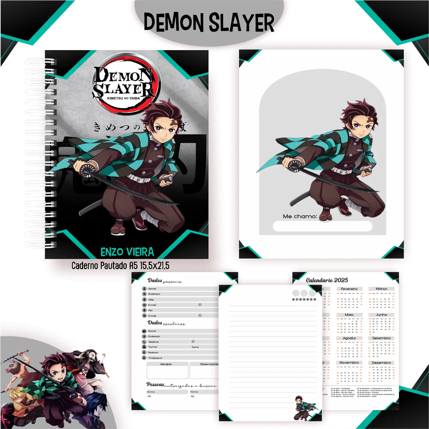 Kit Digital Encadernação Demon Slayer - Completo  5