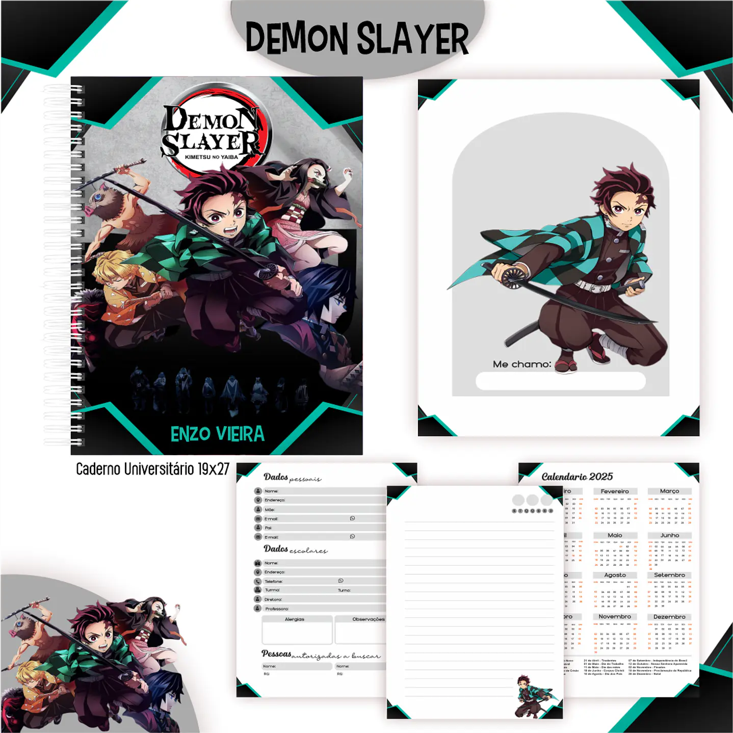 Kit Digital Encadernação Demon Slayer - Completo  6