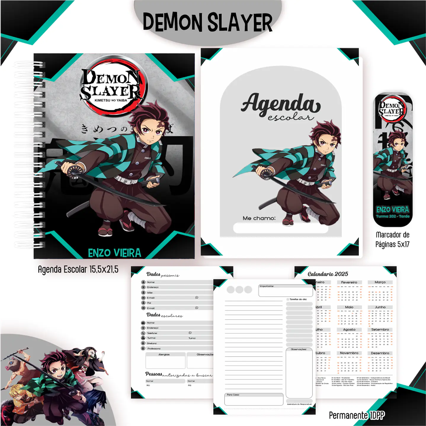 Kit Digital Encadernação Demon Slayer - Completo  7