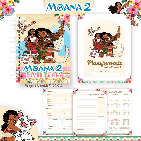 Kit Digital Encadernação Moana 2 - Completo 
