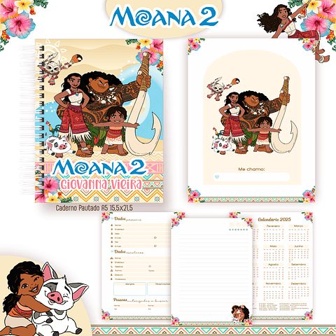 Kit Digital Encadernação Moana 2 - Completo 