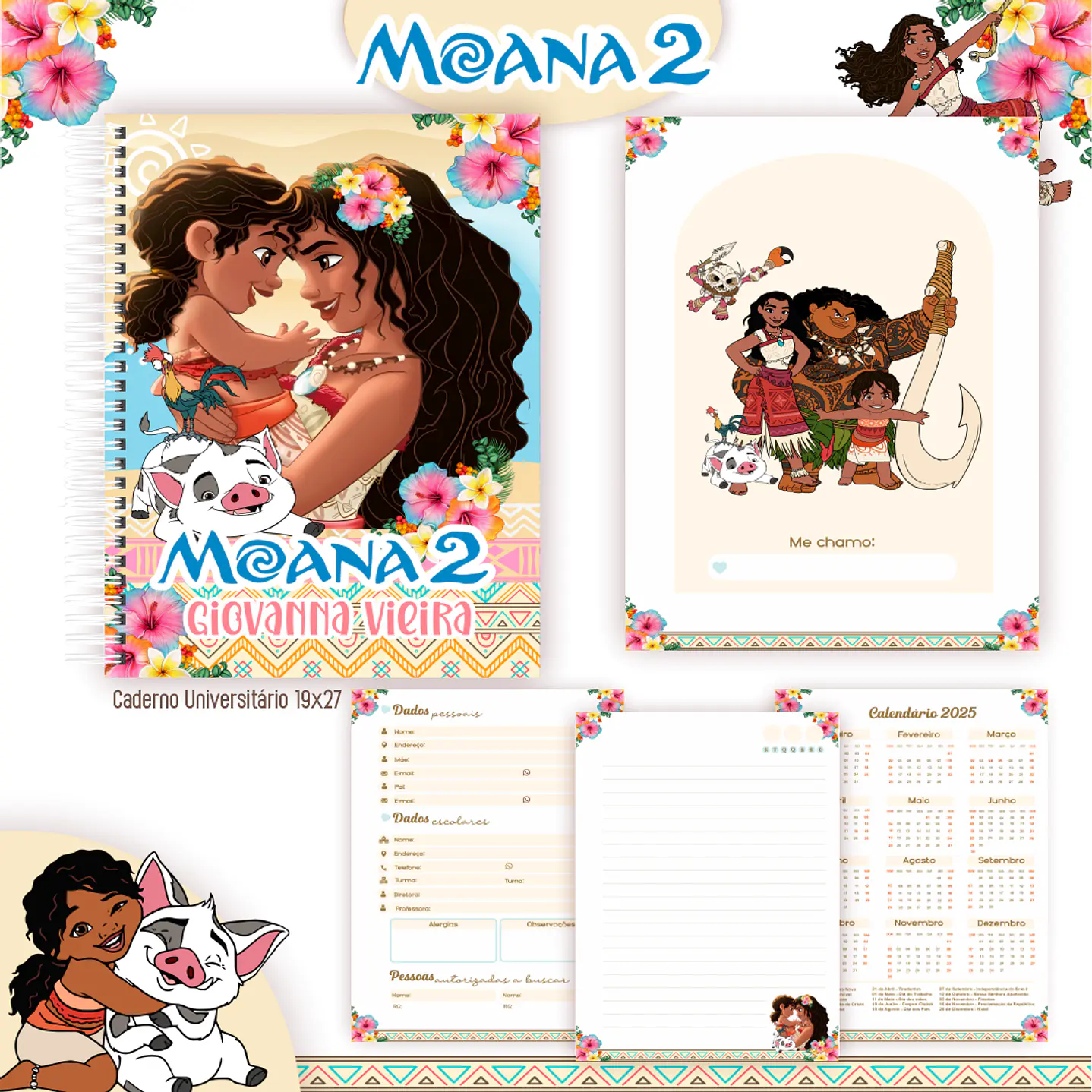 Kit Digital Encadernação Moana 2 - Completo  3