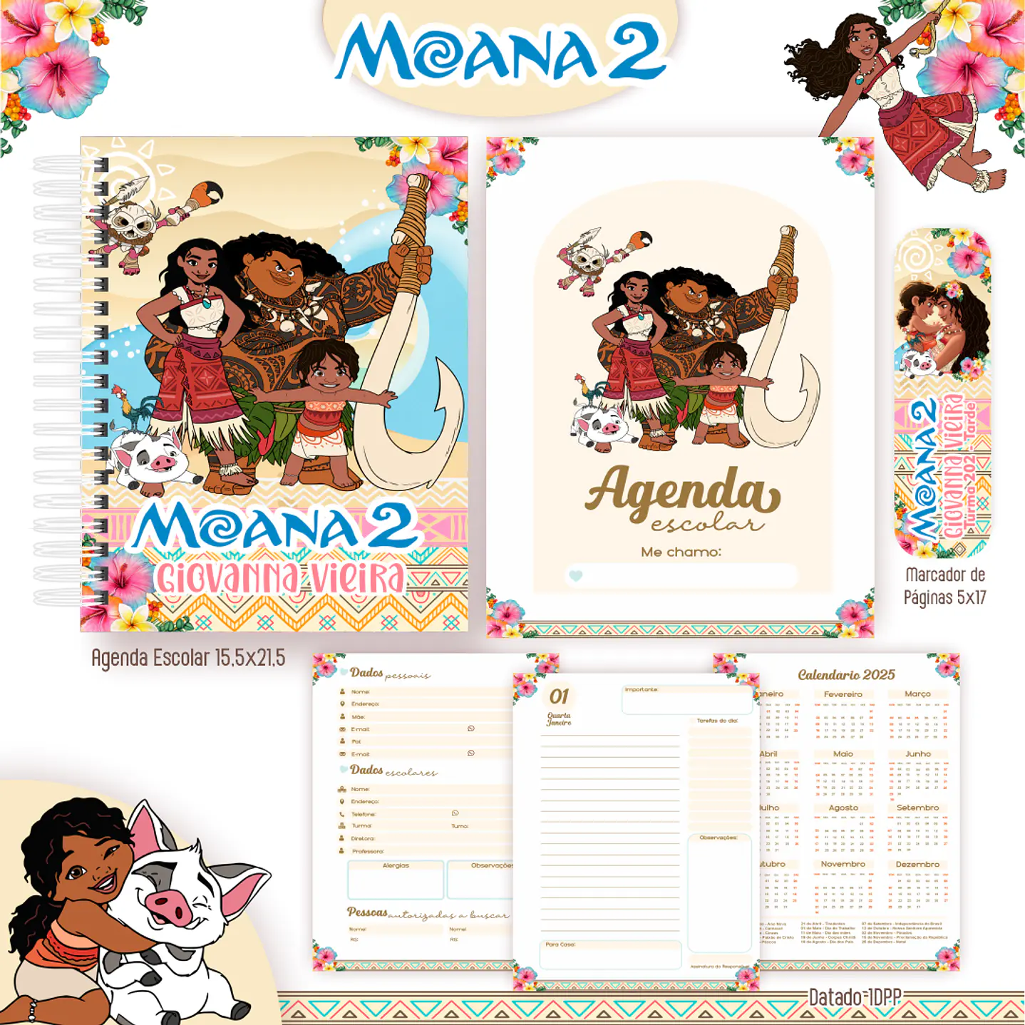 Kit Digital Encadernação Moana 2 - Completo  5