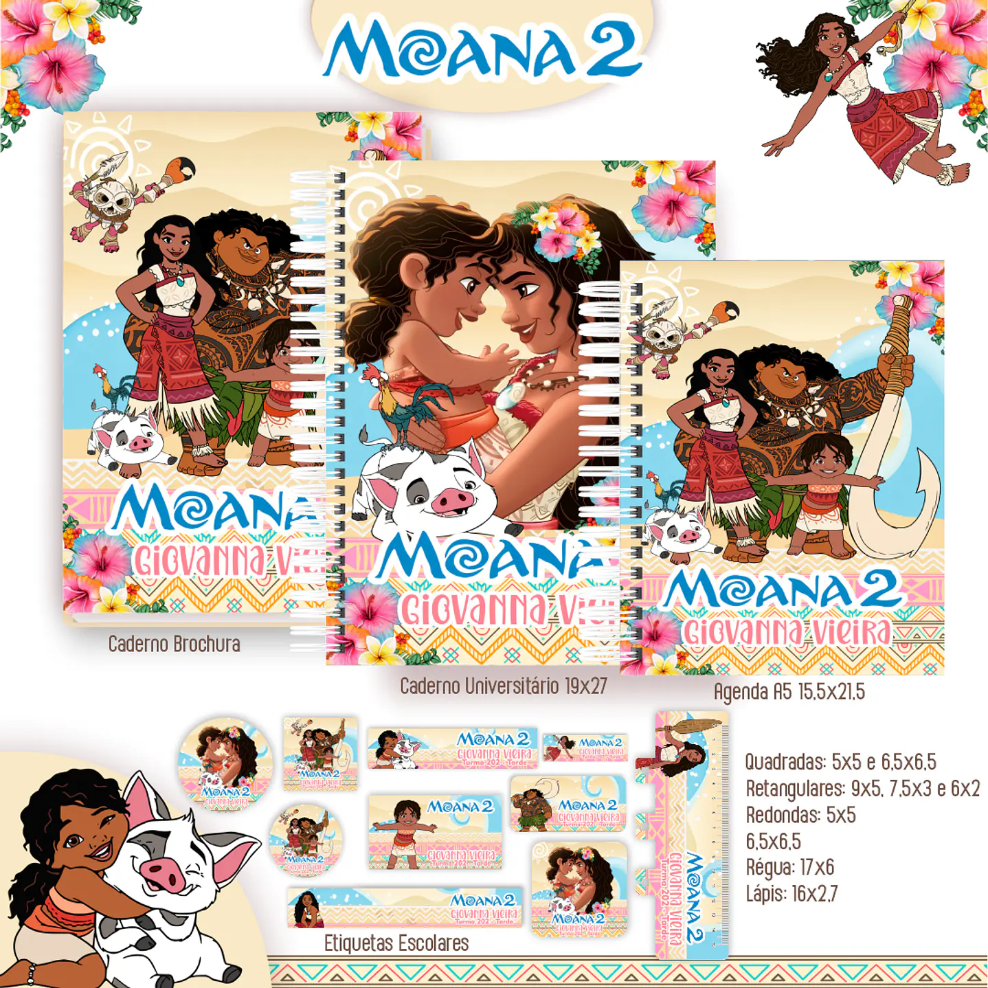 Kit Digital Encadernação Moana 2 - Completo  7