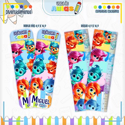 Kit Digital Encadernação Divertida Mente - Volta às Aulas